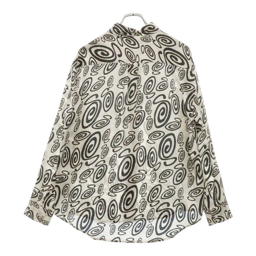 STUSSY(ステューシー) 22SS SWIRLY S SILK SHIRT 1110242 総柄シルク長袖シャツ ホワイト
