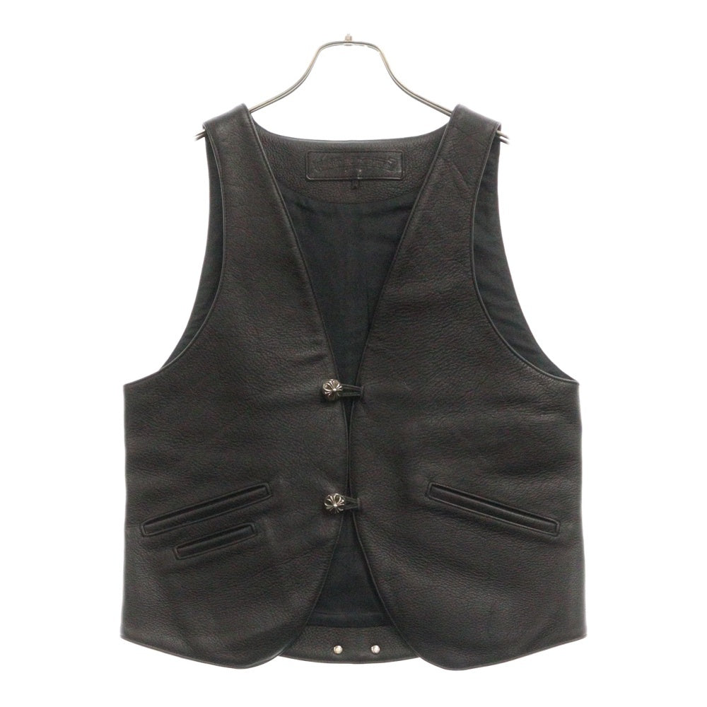 CHROME HEARTS(クロムハーツ) CLASSC 2B LTHR クラシック クロスボール レザーベスト ブラック