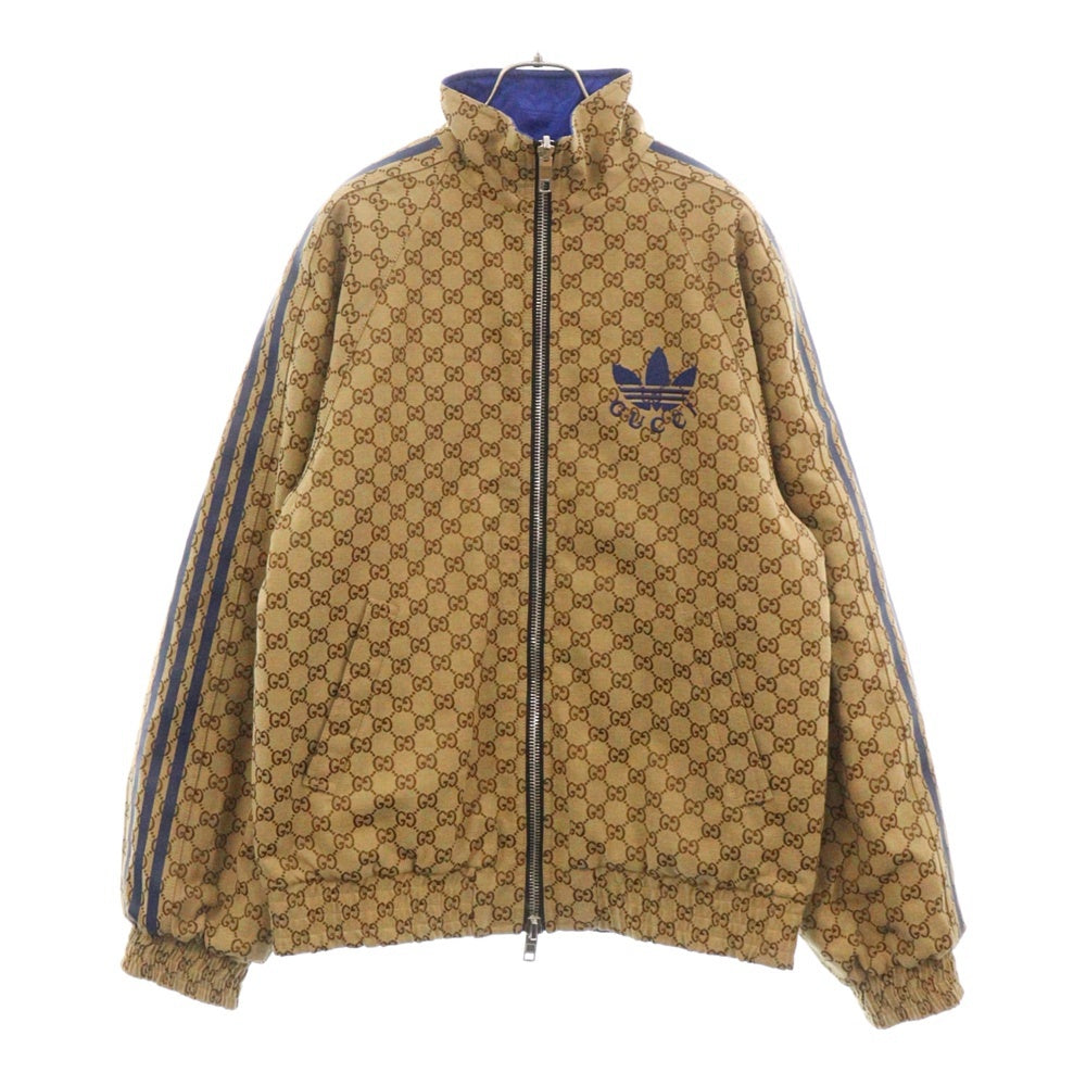 GUCCI(グッチ) 23SS ×GG Canvas Reversible Jacket GGキャンバス リバーシブルジップアップジャケット ブラウン/ブルー 723883 ZAKX1