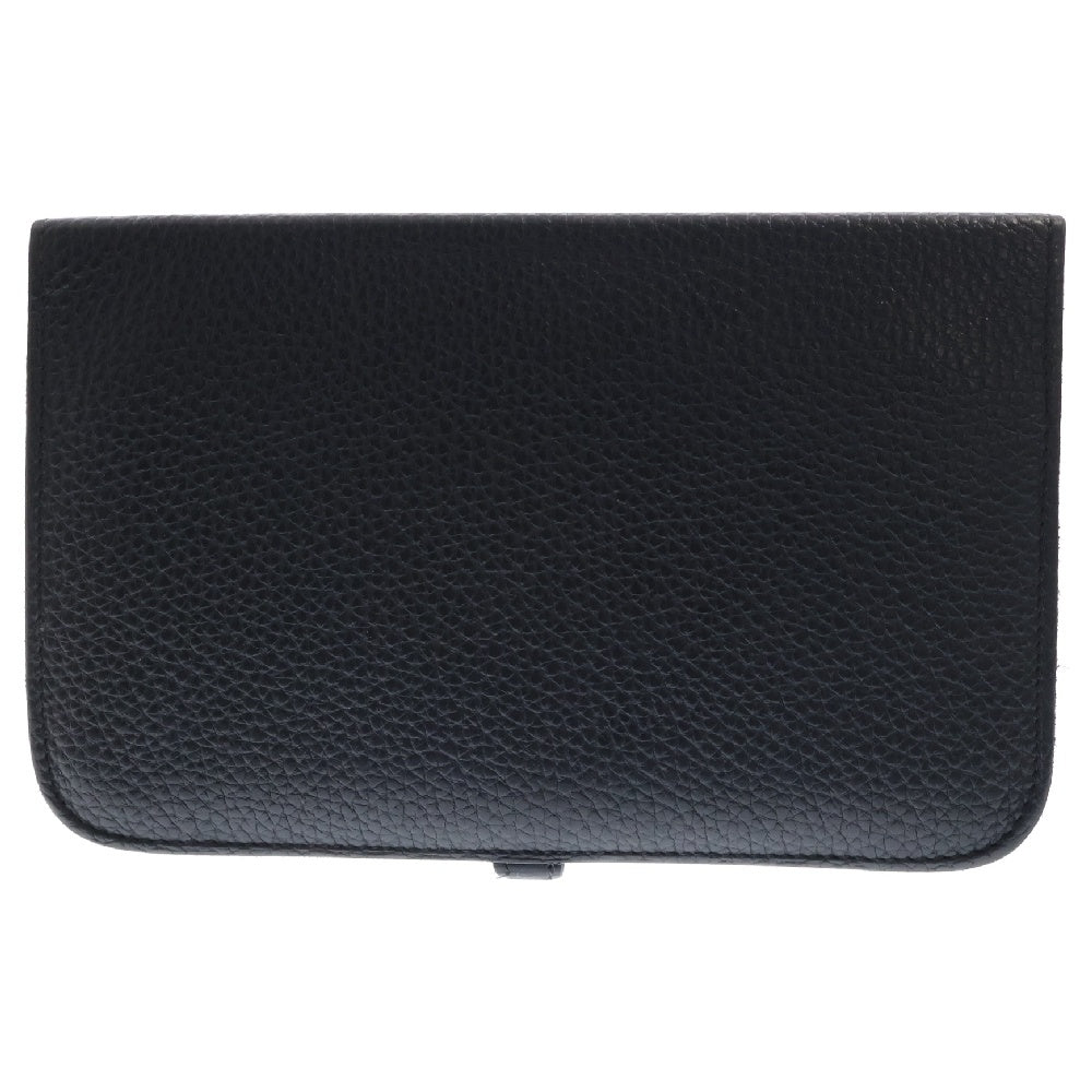 HERMES(エルメス) ドゴンGM Y刻印 SV金具レザー長財布 ウォレット ブラック