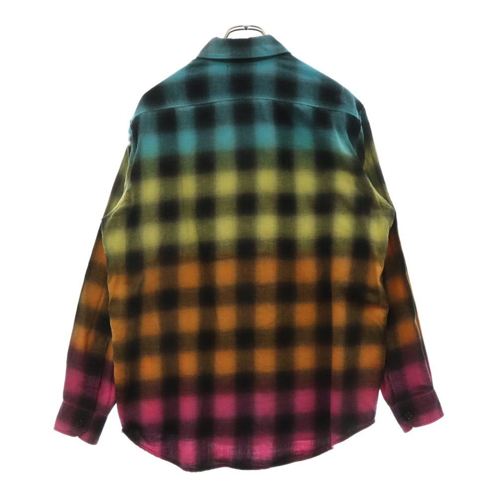 CELINE(セリーヌ) 23SS グラデーションレインボーチェック長袖シャツ マルチカラー 2C574952T