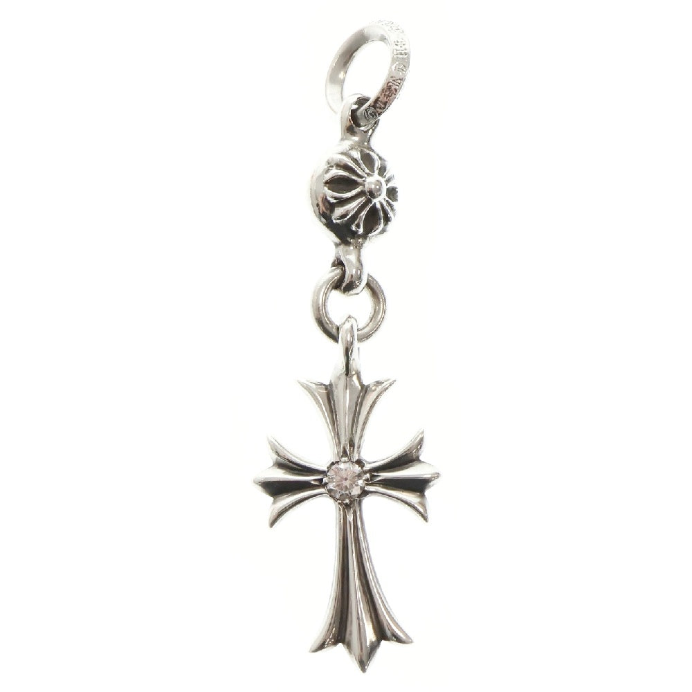 CHROME HEARTS(クロムハーツ) 1B TNY CH CRS 1DIA 1ボールタイニーCHクロス1ダイヤ チャーム ネックレストップ シルバー