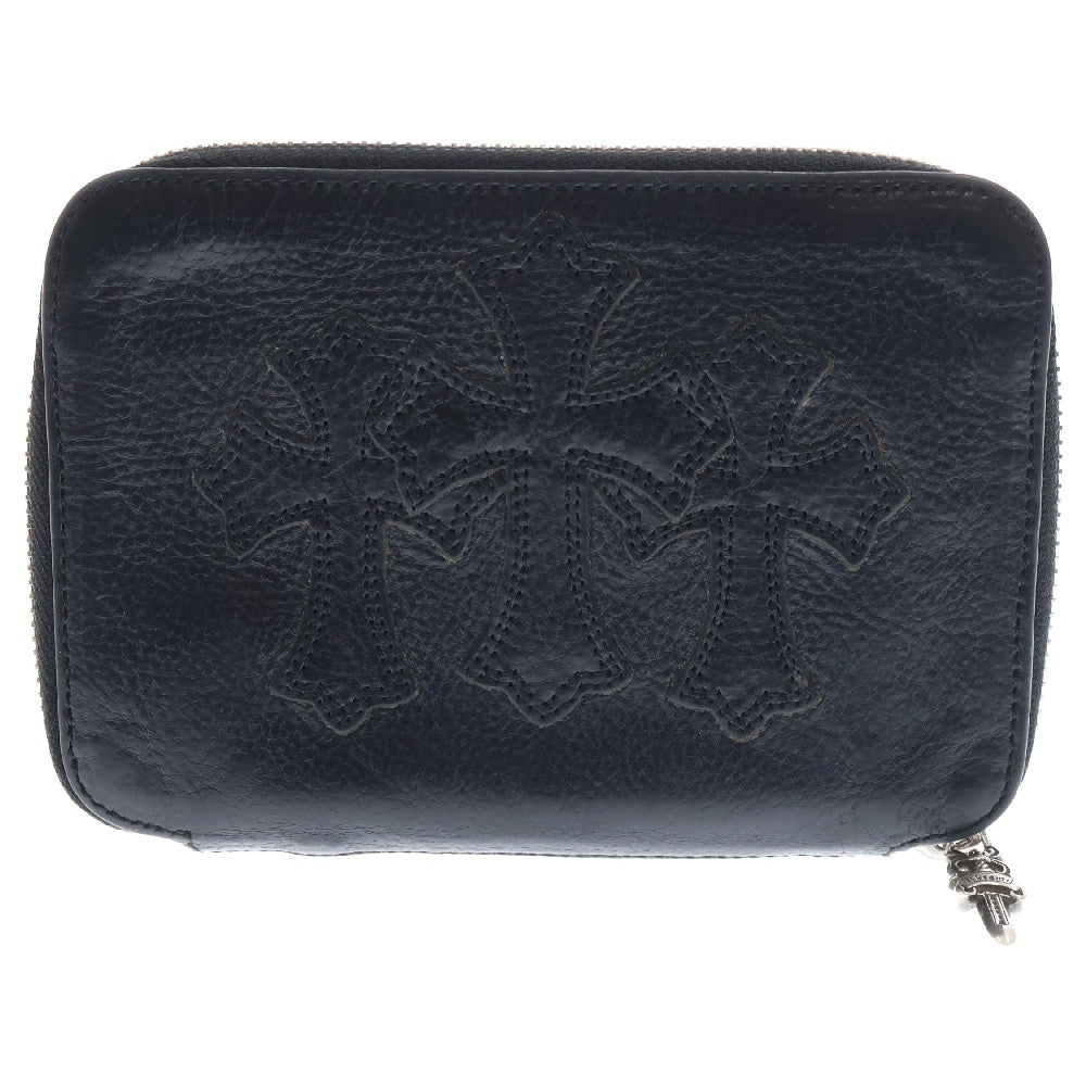 CHROME HEARTS(クロムハーツ) BANK ROBBER バンクローバー セメタリーパッチラウンドジップ レザーウォレット 財布 ブラック