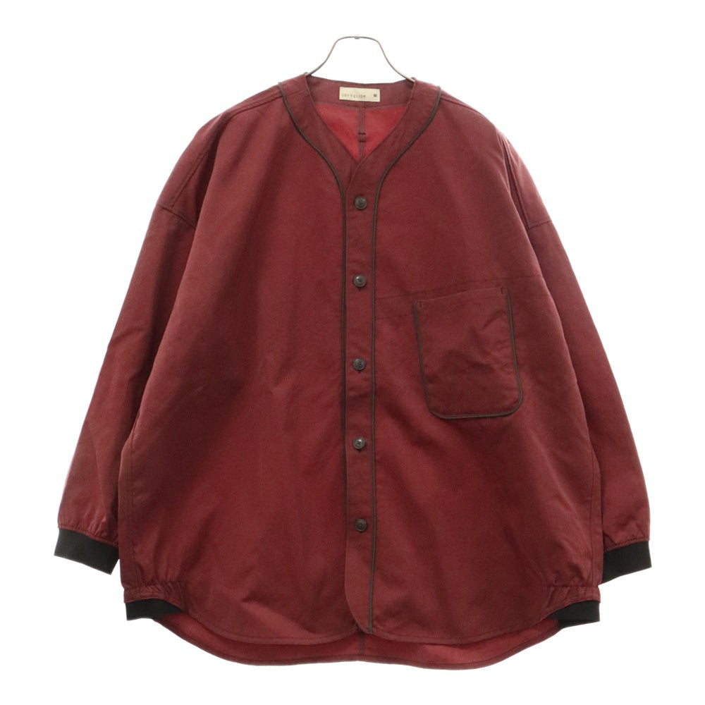 rdv o globe(ランデヴーオーグローブ) ナイロンベースボールシャツ 長袖シャツ レッド 182CH006