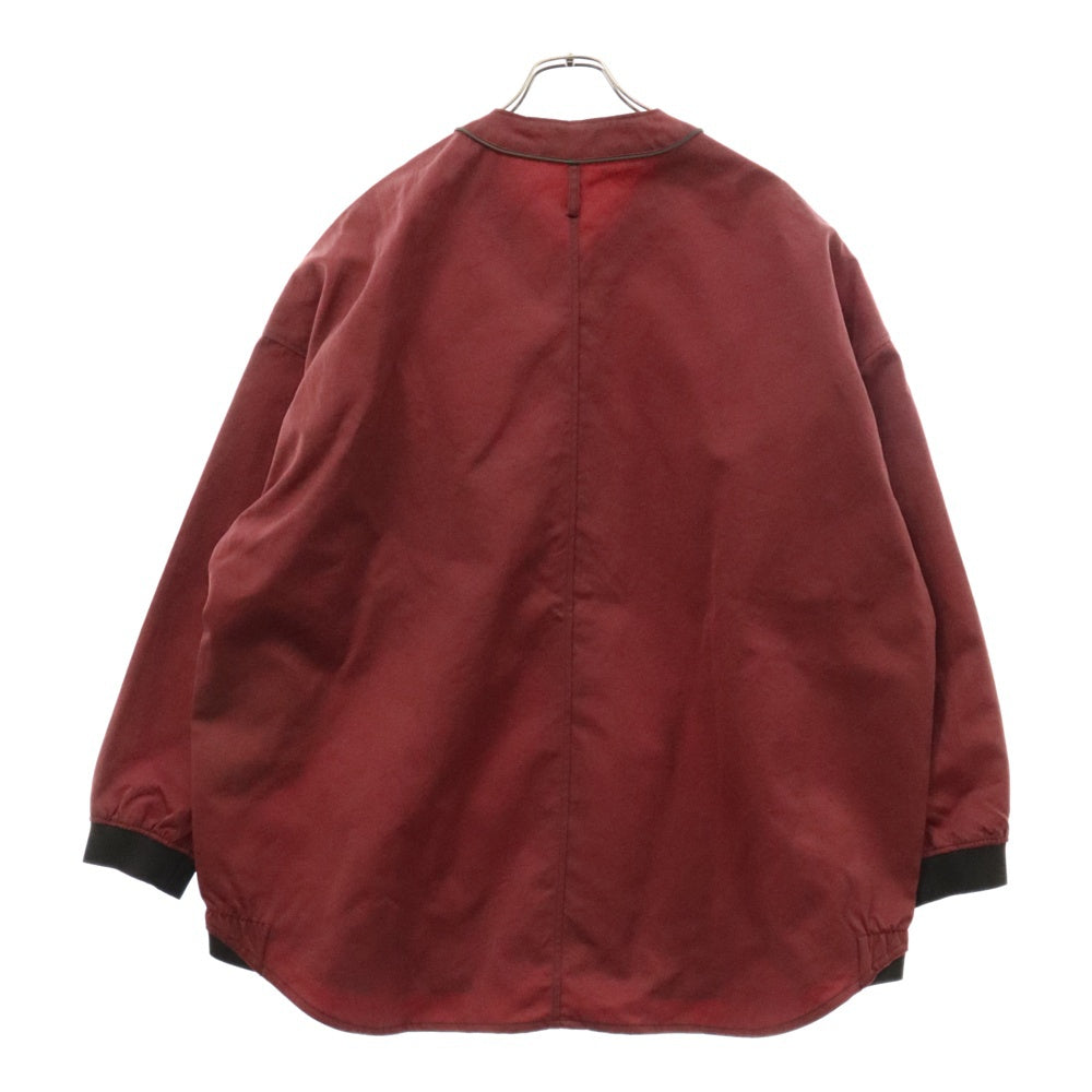 rdv o globe(ランデヴーオーグローブ) ナイロンベースボールシャツ 長袖シャツ レッド 182CH006
