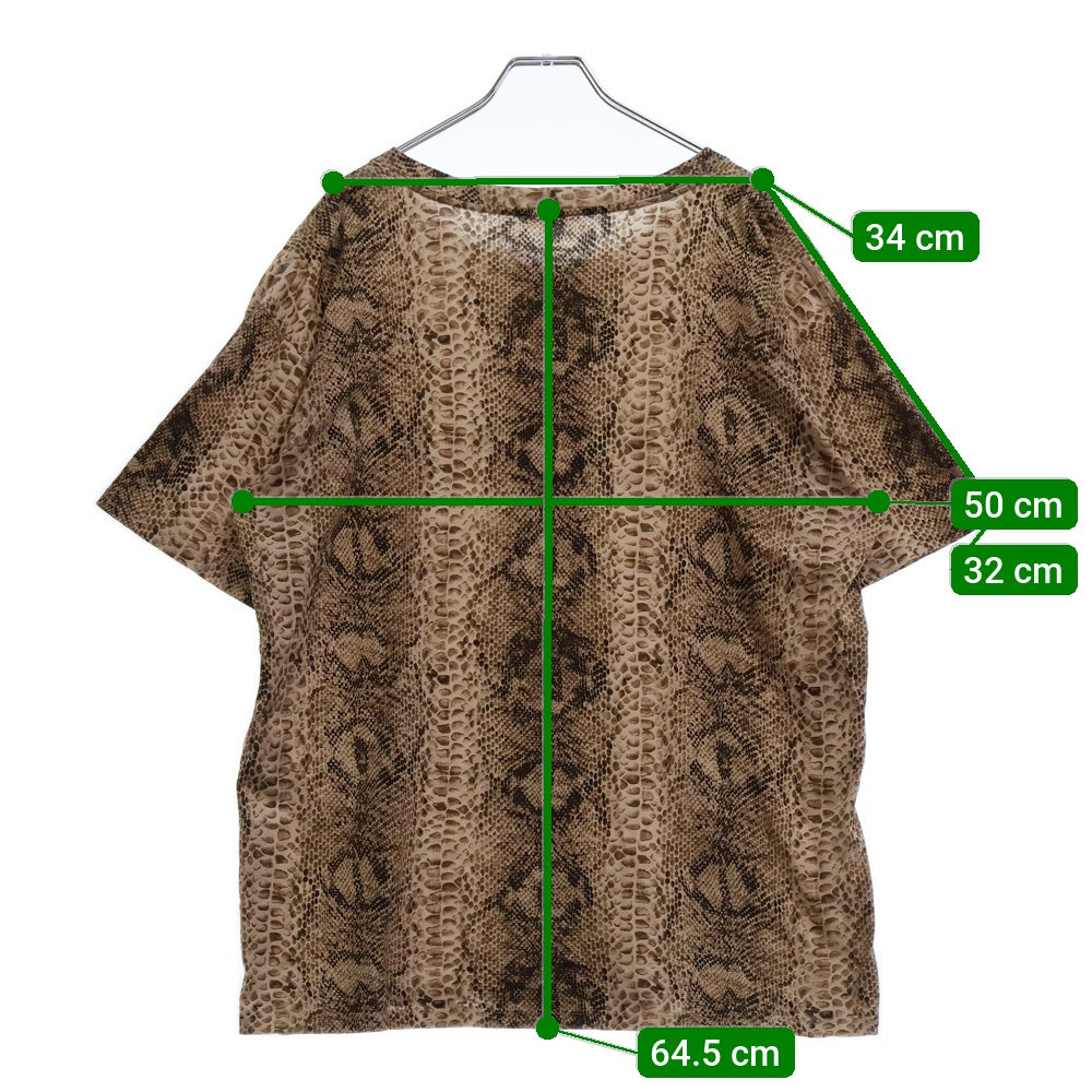 CELINE(セリーヌ) 22SS Serpent Python Print Logo Loose Tee サーペント パイソン総柄半袖Tシャツ ベージュ 2X681307H