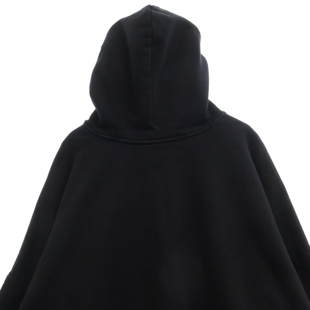 BALENCIAGA(バレンシアガ) 24SS Surfer Maxi Hoodie サーファーマキシロゴ ダメージ加工 プルオーバースウェットパーカー フーディー ブラック 761458 TPVU7