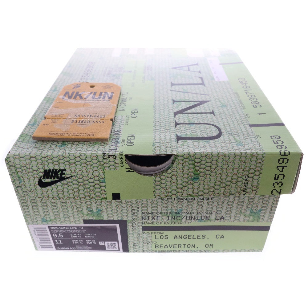 NIKE(ナイキ) ×UNION DUNK LOW ユニオン ダンク ローカットスニーカー イエロー/パープル US9.5/27.5cm DJ9649-500