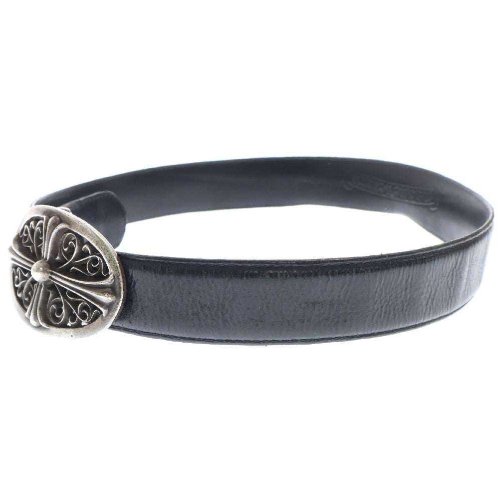 CHROME HEARTS(クロムハーツ) OVAL CROSS STRAP1.5 クラシックオーバルクロスバックル レザーベルト シルバー BCA359