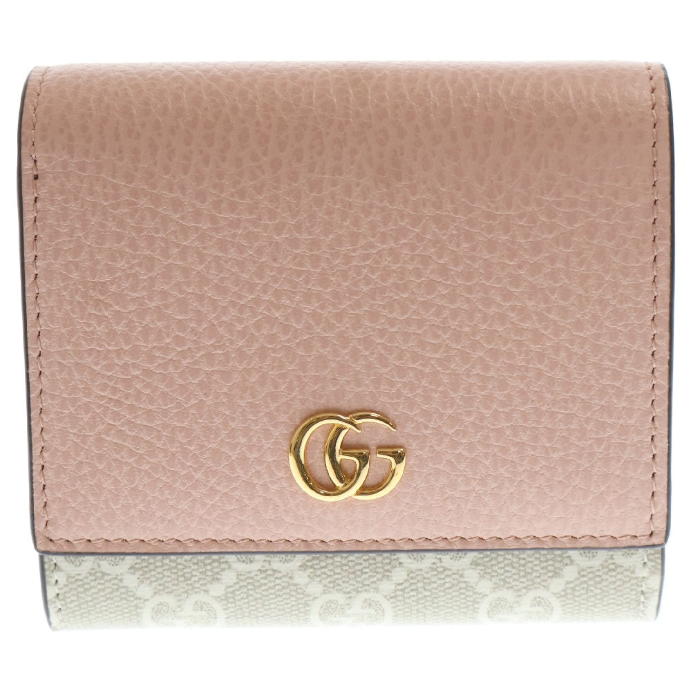 GUCCI(グッチ) GG Marmont Leather Wallet GGマーモント レザーウォレット 財布 ピンク/ベージュ 598587