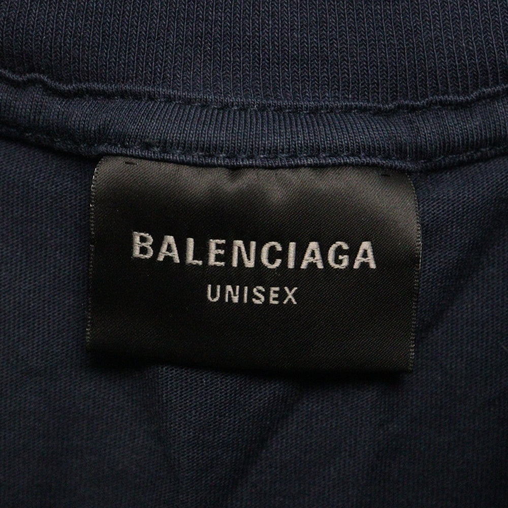 BALENCIAGA(バレンシアガ) 22AW Be differrent Hoodie デストロイ加工 Be differrent刺繍レイヤードプルオーバースウェットパーカー フーディー ブラック 720406 TNVB4