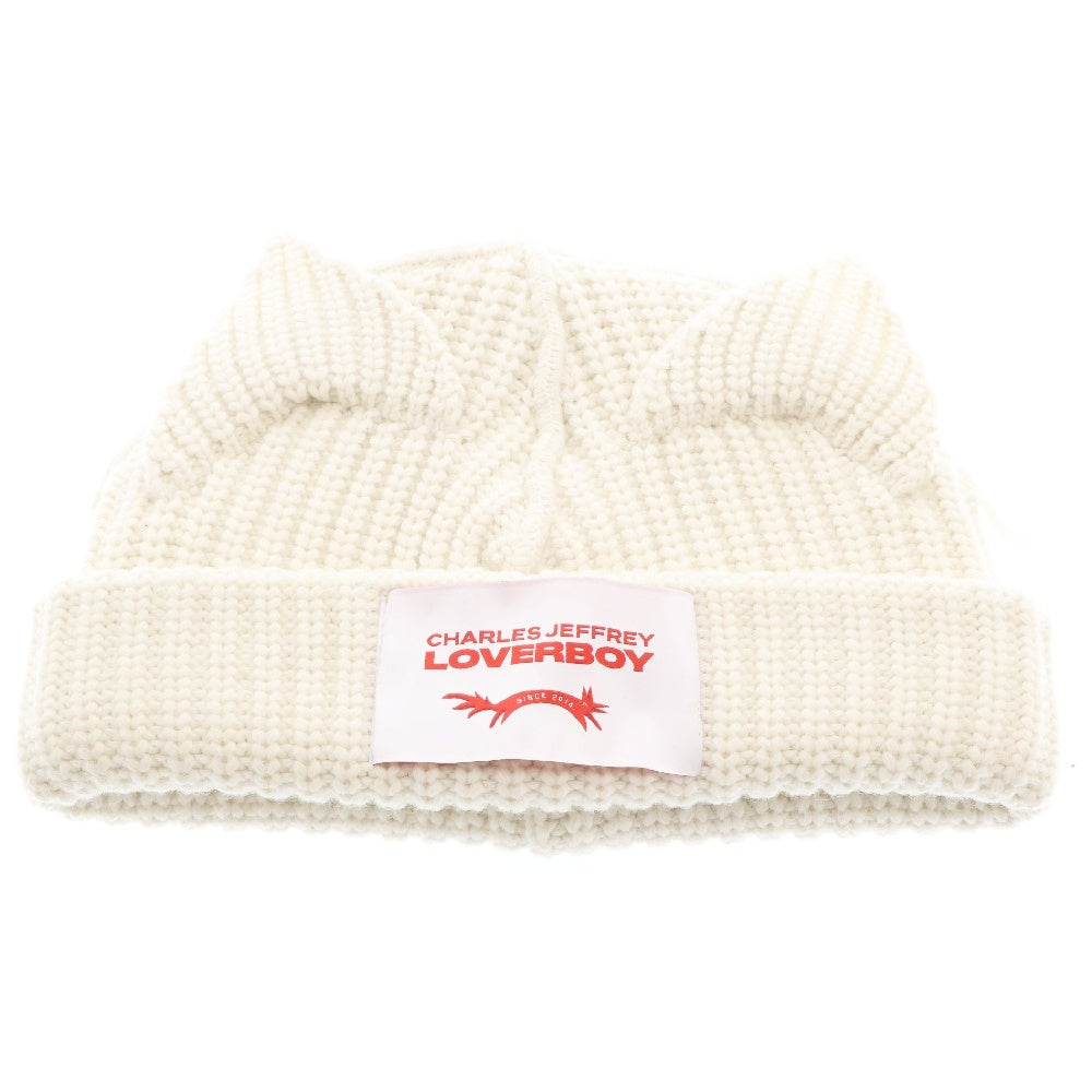CHARLES JEFFREY LOVERBOY(チャールズジェフリーラバーボーイ) CHUNKY EARS BEANIE チャンキー 猫耳ニット帽子 アイボリー