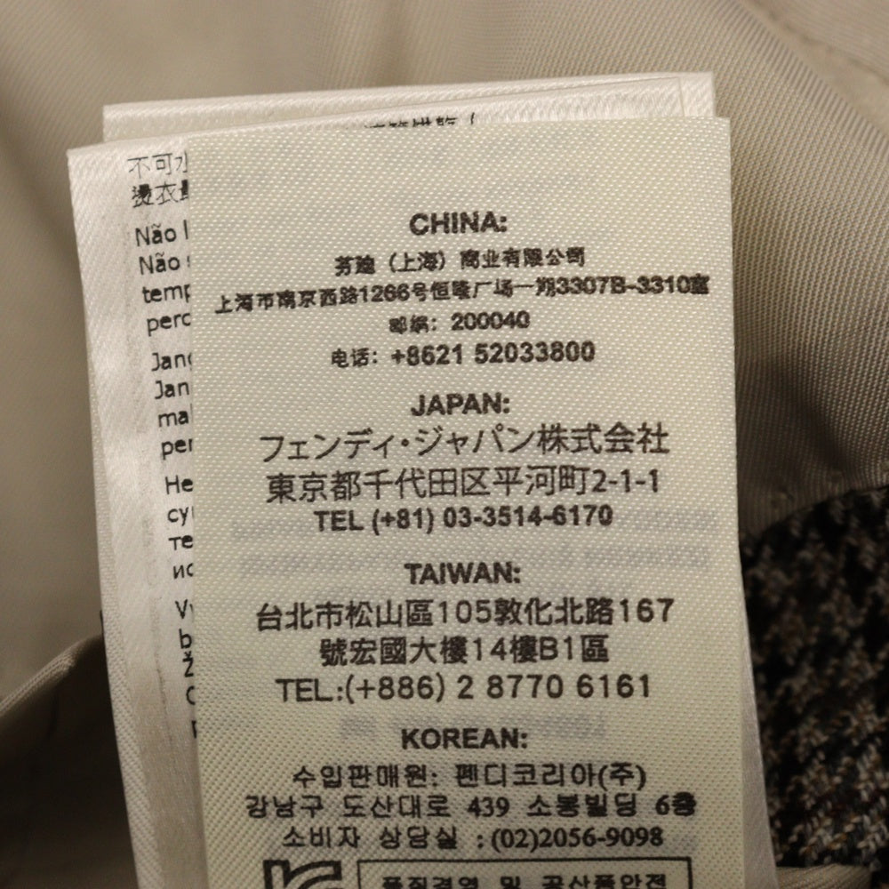 FENDI(フェンディ) 千鳥格子柄テーラードジャケット ベージュ FJ0482