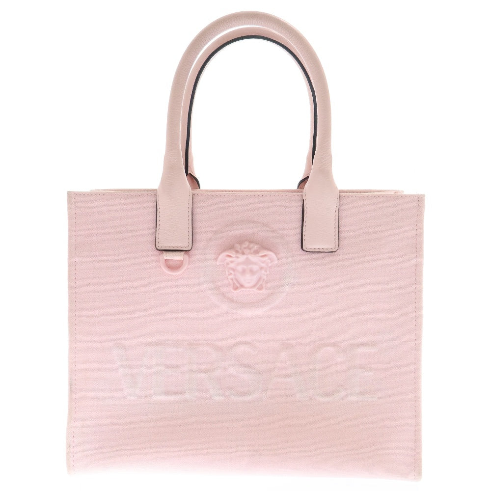 VERSACE(ヴェルサーチ) ラ メドゥーサ スモールキャンバストートバッグ ピンク