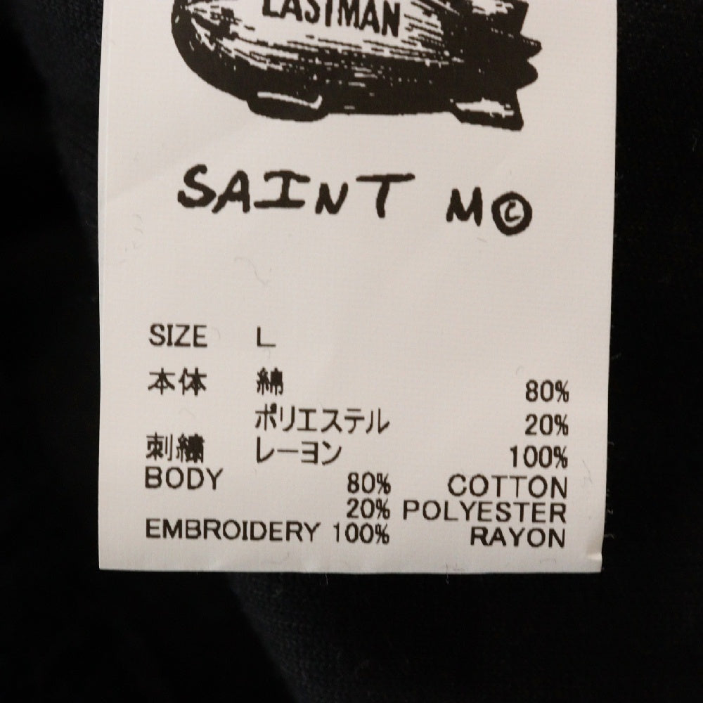 SAINT MICHAEL(セントマイケル) 25SS × LASTMAN LM__TRACK VELOUR PANTS ベロアトラックパンツ ブラック SM-HR8-0000-C35