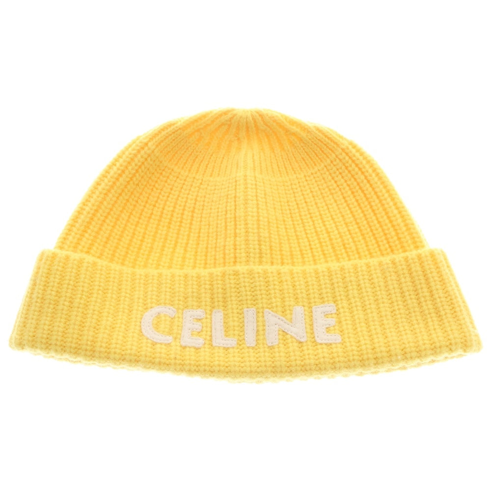 CELINE(セリーヌ) Embroidered Knit Wool Beanie 2A61W535Q エンブロイダリー ロゴ ウール ビーニー ニット帽 イエロー