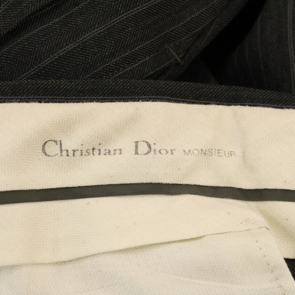 Christian Dior MONSIEUR(クリスチャンディオールムッシュ) 90s VINTAGE ヴィンテージ 2タック入りストライプスラックスパンツ グレー W31/L27