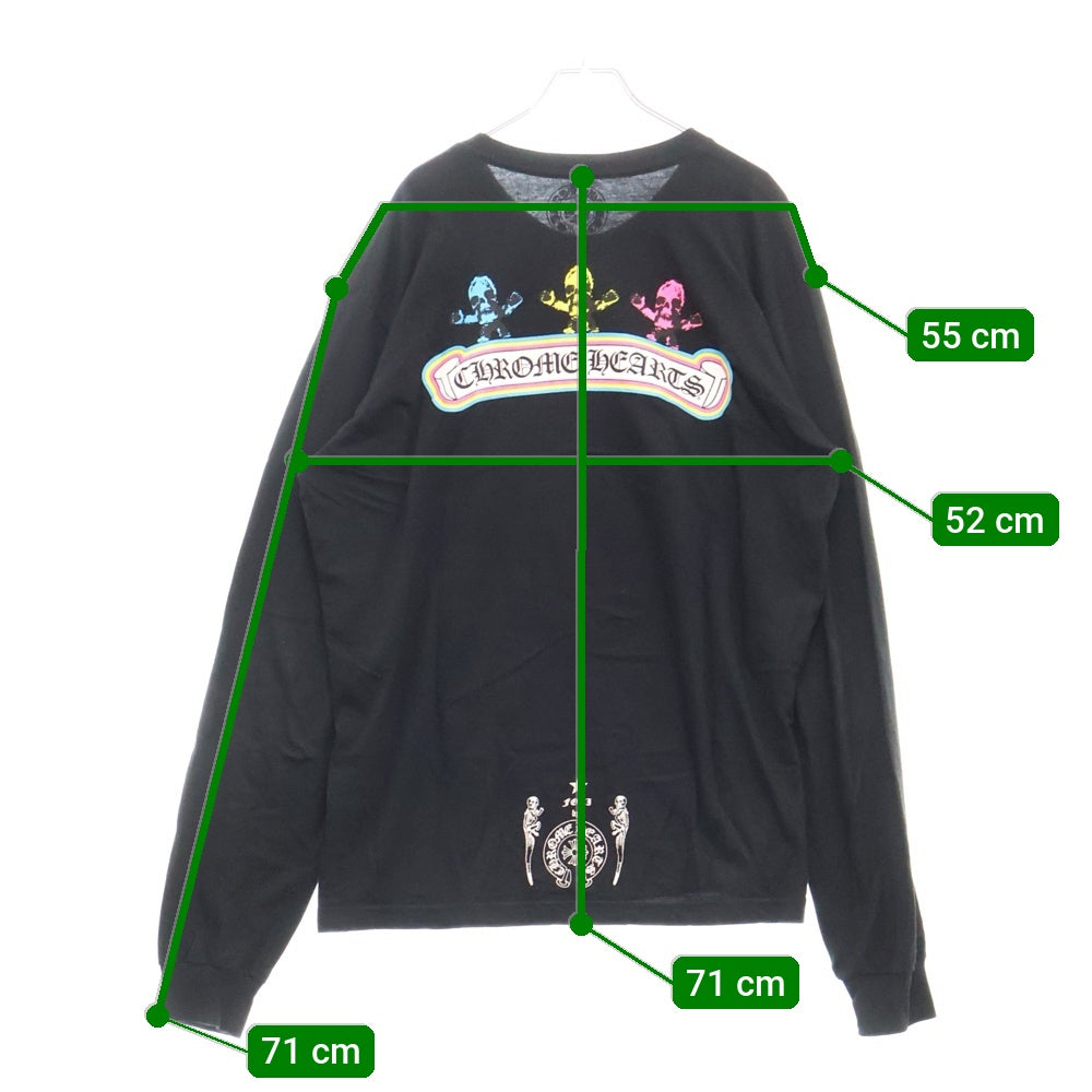 CHROME HEARTS(クロムハーツ) FOTI Rainbow Scroll Logo L/S TEE フォティ レインボー スクロール ロゴ クルーネック長袖Tシャツカットソー ロングスリーブ ロンT