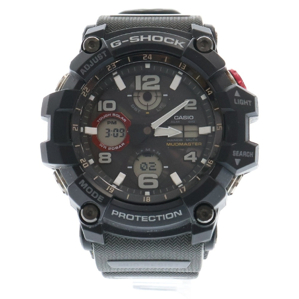 CASIO G-SHOCK(カシオ ジーショック) GWG-100-1A8 MUDMASTER マッドマスター 電波ソーラー ダブルLEDライト 防塵・防泥構造 デジアナ クォーツ腕時計 ブラック