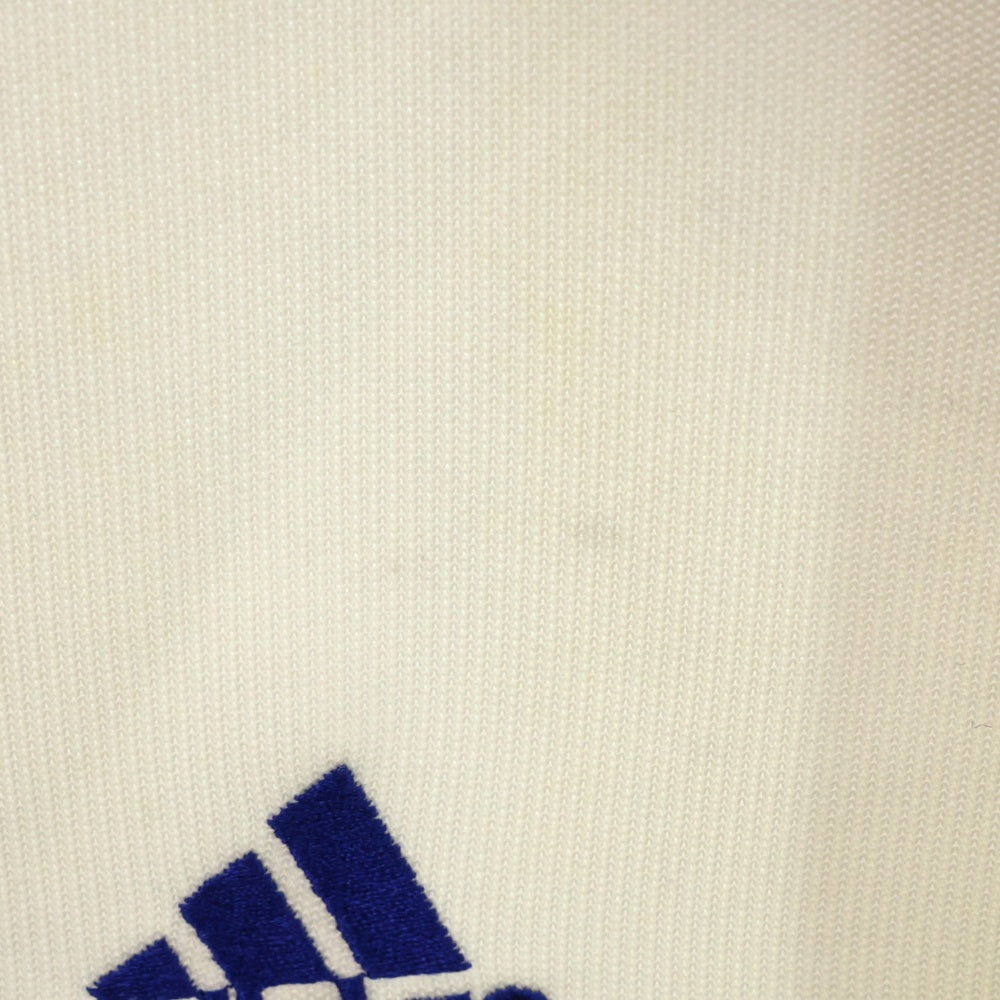 adidas(アディダス) 90s vintage DESCENTE デサント社製 パフォーマンスロゴタグ フロントロゴ刺繍 フード付きトラックジャケット ホワイト/ブルー AH-2811
