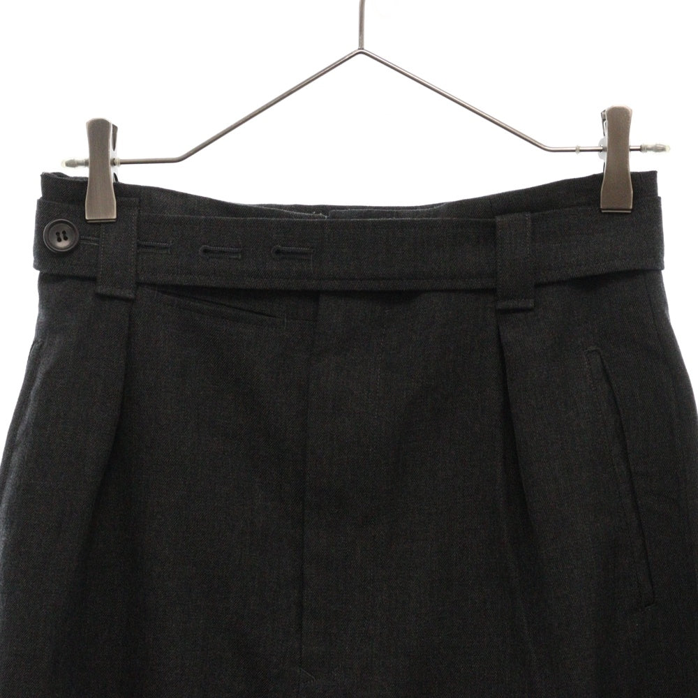 Y's(ワイズ) Wool Wide Slit Long Skirt ウールワイドスリット共布ベルト付きロングスカート グレーYL-S54-112 レディース