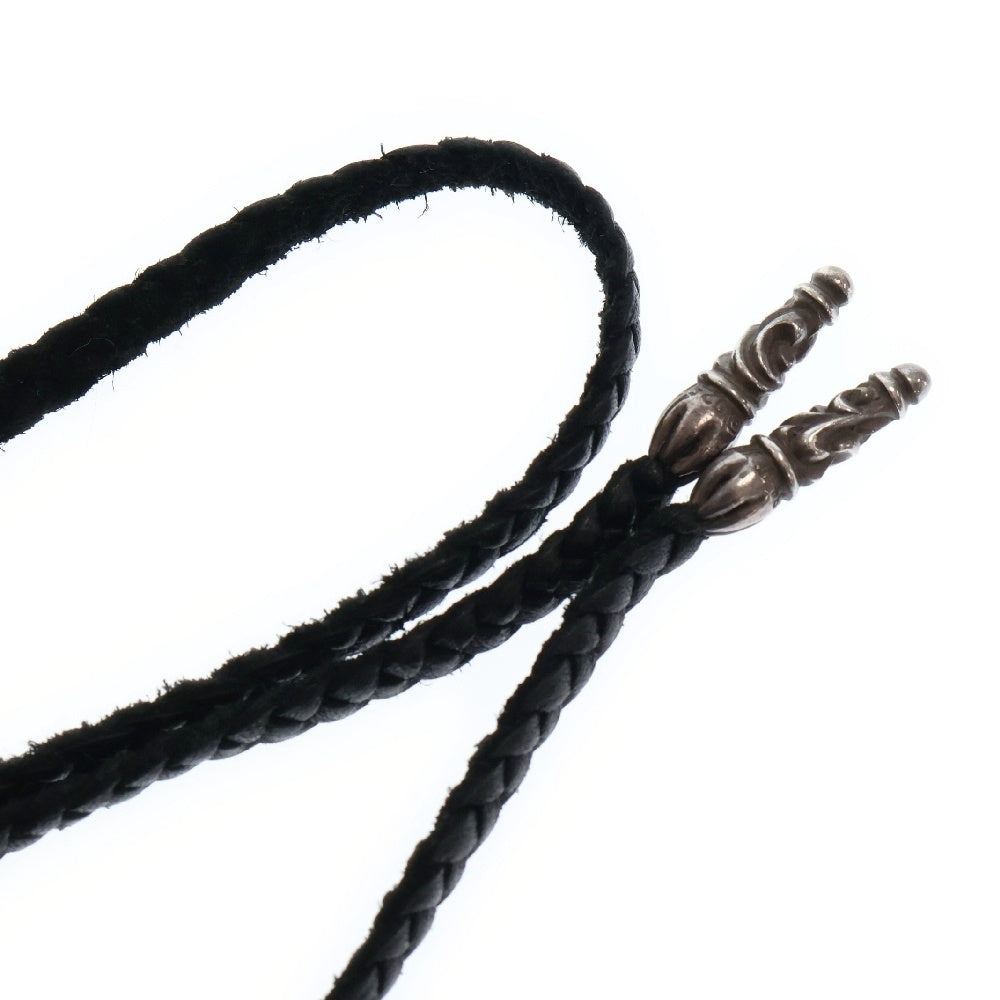 CHROME HEARTS(クロムハーツ) LEATHER BRAID SCROLL ネックレス レザーブレイドネックレス ブラック/シルバー BCA377