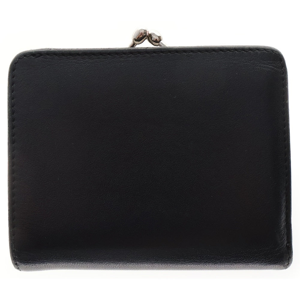 Vivienne Westwood(ヴィヴィアンウエストウッド) ロゴプレート二つ折り財布 レザーウォレット がま口コインケース ブラック 51010020