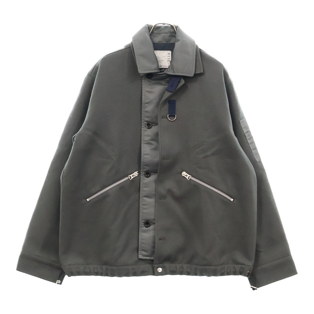 Sacai(サカイ) 23AW Wool Melton Blouson 23-03115M ウール メルトン ブルゾン ジャケット グレー
