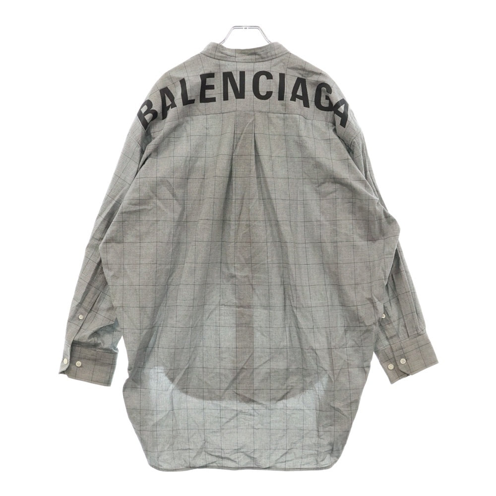 BALENCIAGA(バレンシアガ) 19SS バックロゴニュースイング長袖シャツ グレー 520497 TGM19