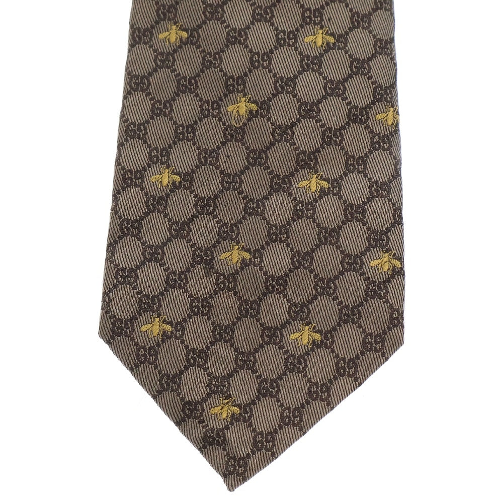 GUCCI(グッチ) GG Bee Silk Tie 545078 4E002 GGビー シルク ネクタイ ブラウン