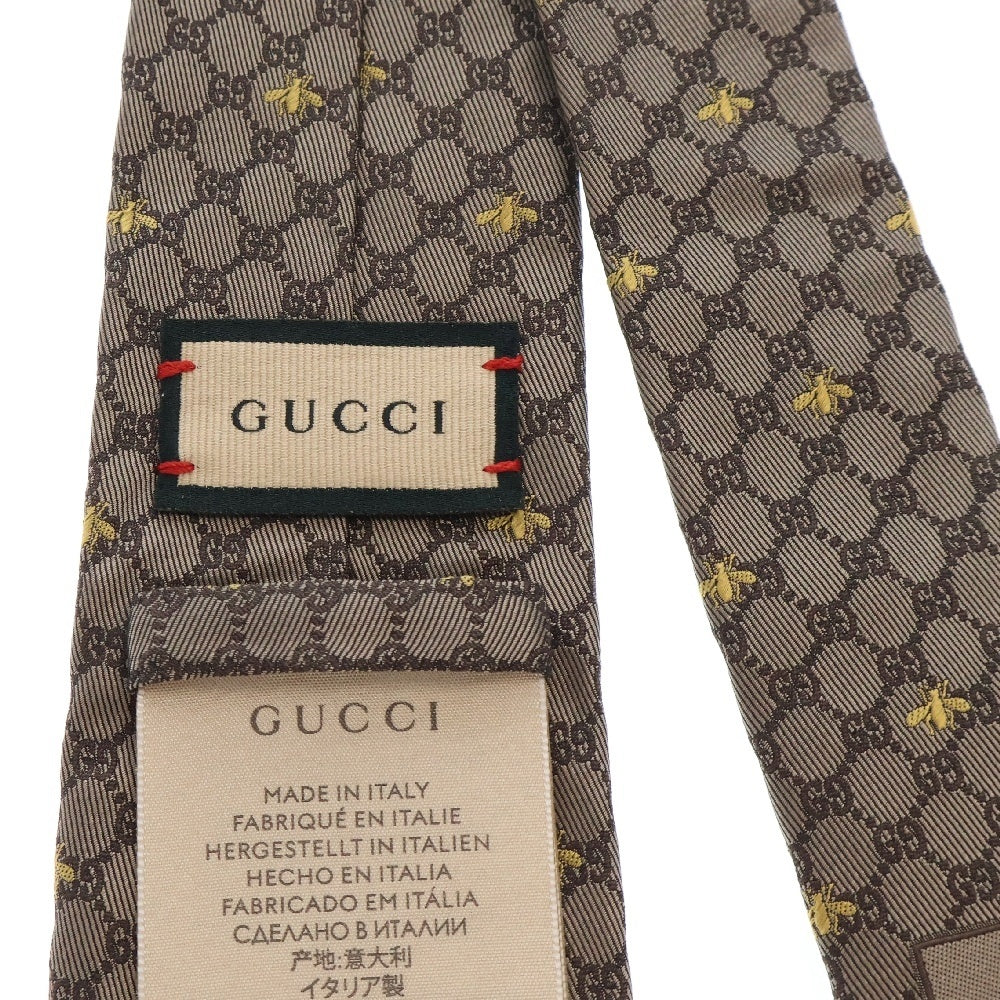 GUCCI(グッチ) GG Bee Silk Tie 545078 4E002 GGビー シルク ネクタイ ブラウン