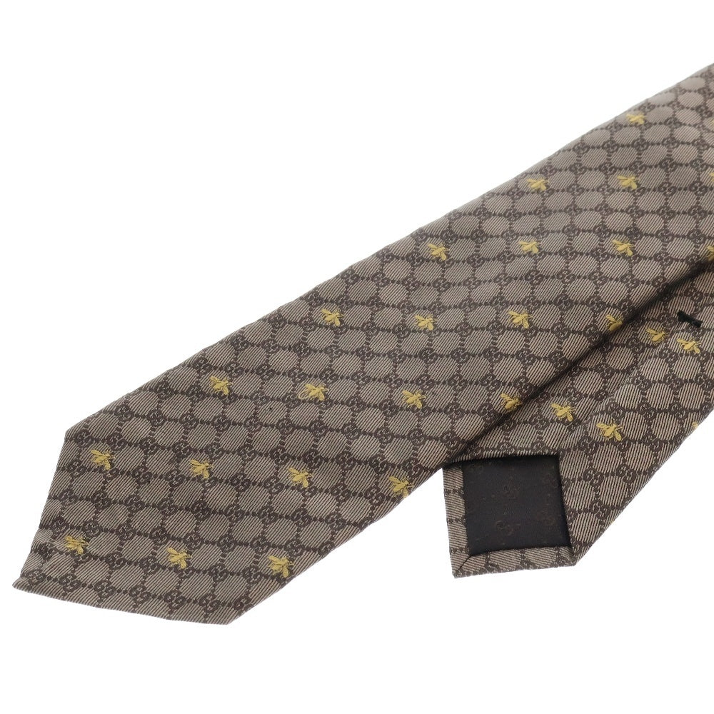 GUCCI(グッチ) GG Bee Silk Tie 545078 4E002 GGビー シルク ネクタイ ブラウン