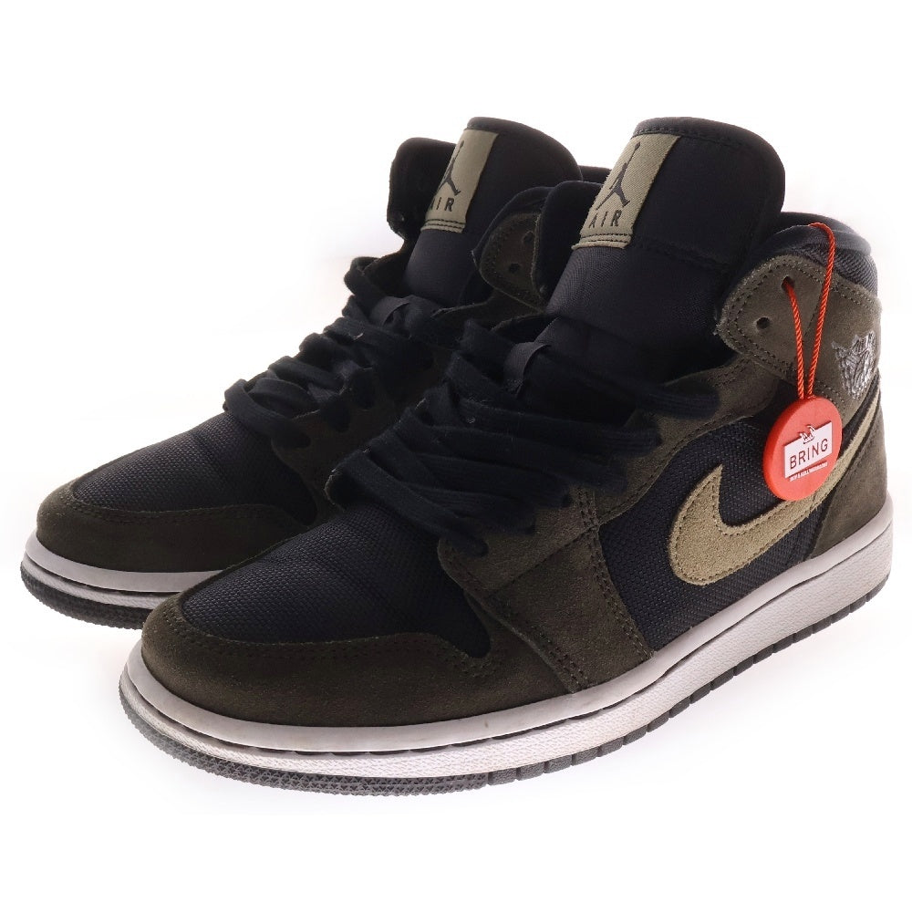 NIKE(ナイキ) WMNS AIR JORDAN1 MID エアジョーダン1 ハイカットスニーカー グレーUS6.5/23.5cm レディース