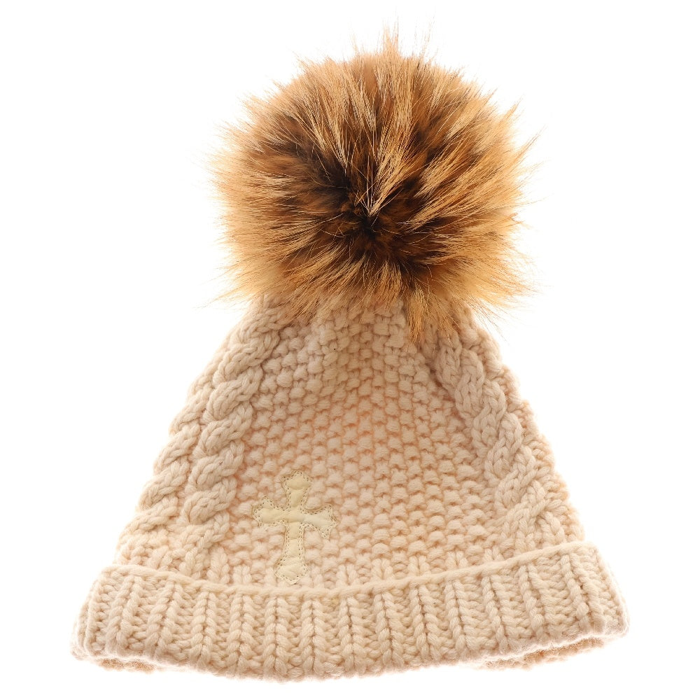 CHROME HEARTS(クロムハーツ) CASHMERE BEANIE カシミヤビーニー ニット帽 ベージュ