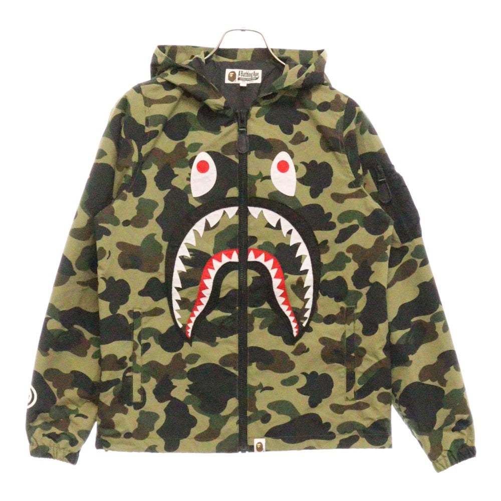 A BATHING APE(アベイシングエイプ) SHARK NYLON JACKET シャークナイロンジャケット マウンテンパーカー カモフラ柄 マルチカラー 001LJF302006X