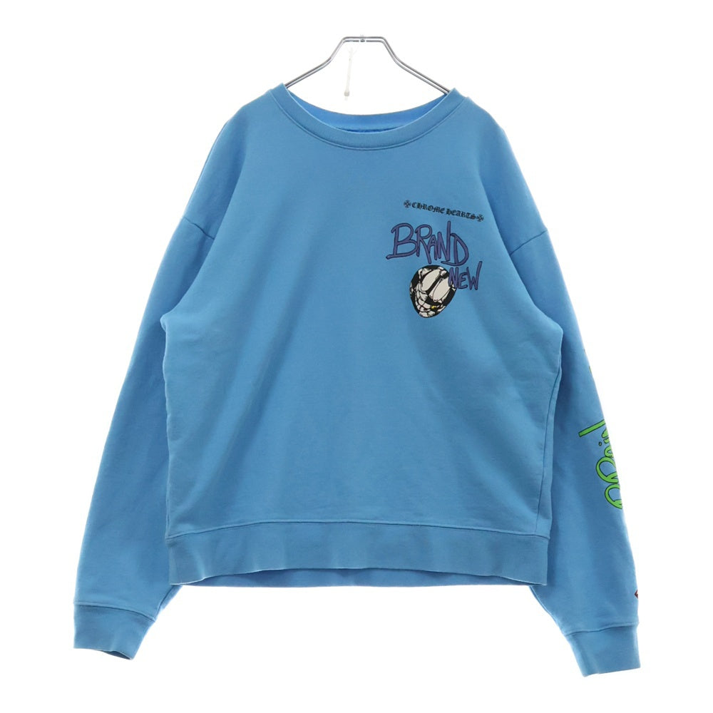 CHROME HEARTS(クロムハーツ) MATTY BOY PPO BRAIN NEW SWTSHRT マッティボーイ ブレインニュー クルーネック長袖スウェットトレーナー ブルー