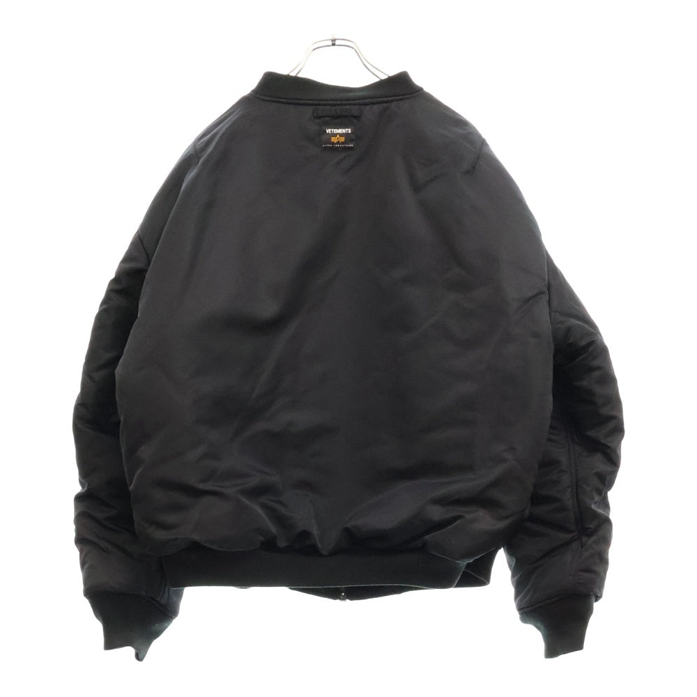 VETEMENTS(ヴェトモン) 18AW ×ALPHA INDUSTRIES MA-1 アルファ オーバーサイズフライトジャケット ブラック MAH19JA204