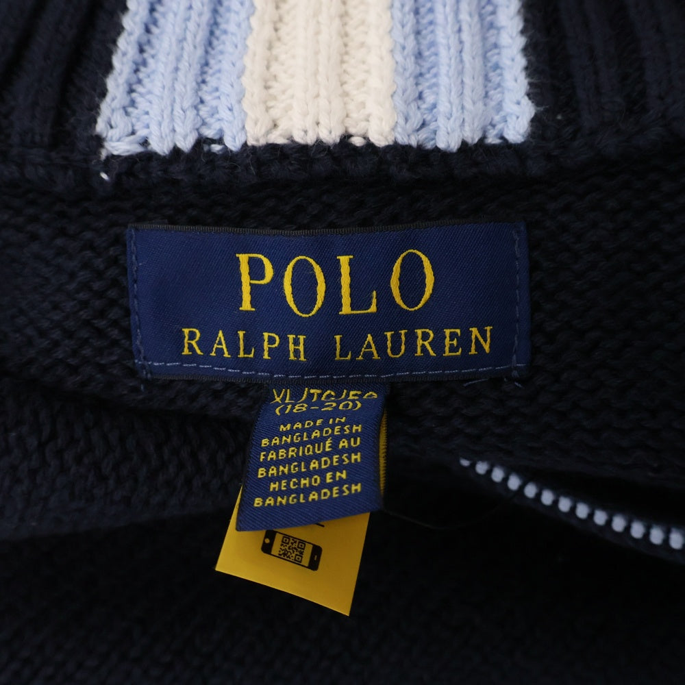 POLO RALPH LAUREN(ポロラルフローレン) COTTON FULL ZIP SWEATER コットンフルジップセーター ニット ポニー刺繍 ネイビー CWPOSWEY6820537