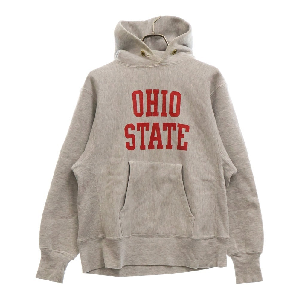 CHAMPION(チャンピオン) 70S vintage REVERSE WEAVE OHIO STATE USA製 リバースウェーブ 青色単色タグ カレッジロゴ スウェットプルオーバーパーカー フーディ グレー