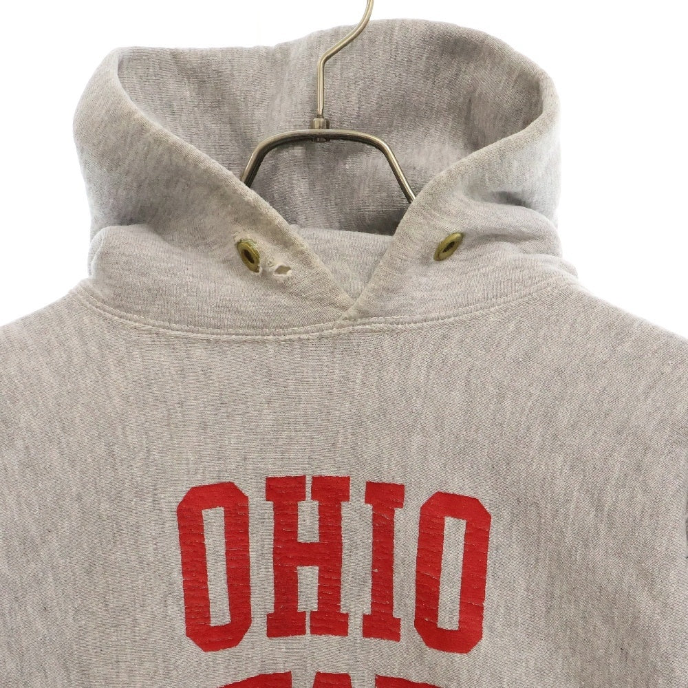 CHAMPION(チャンピオン) 70S vintage REVERSE WEAVE OHIO STATE USA製 リバースウェーブ 青色単色タグ カレッジロゴ スウェットプルオーバーパーカー フーディ グレー
