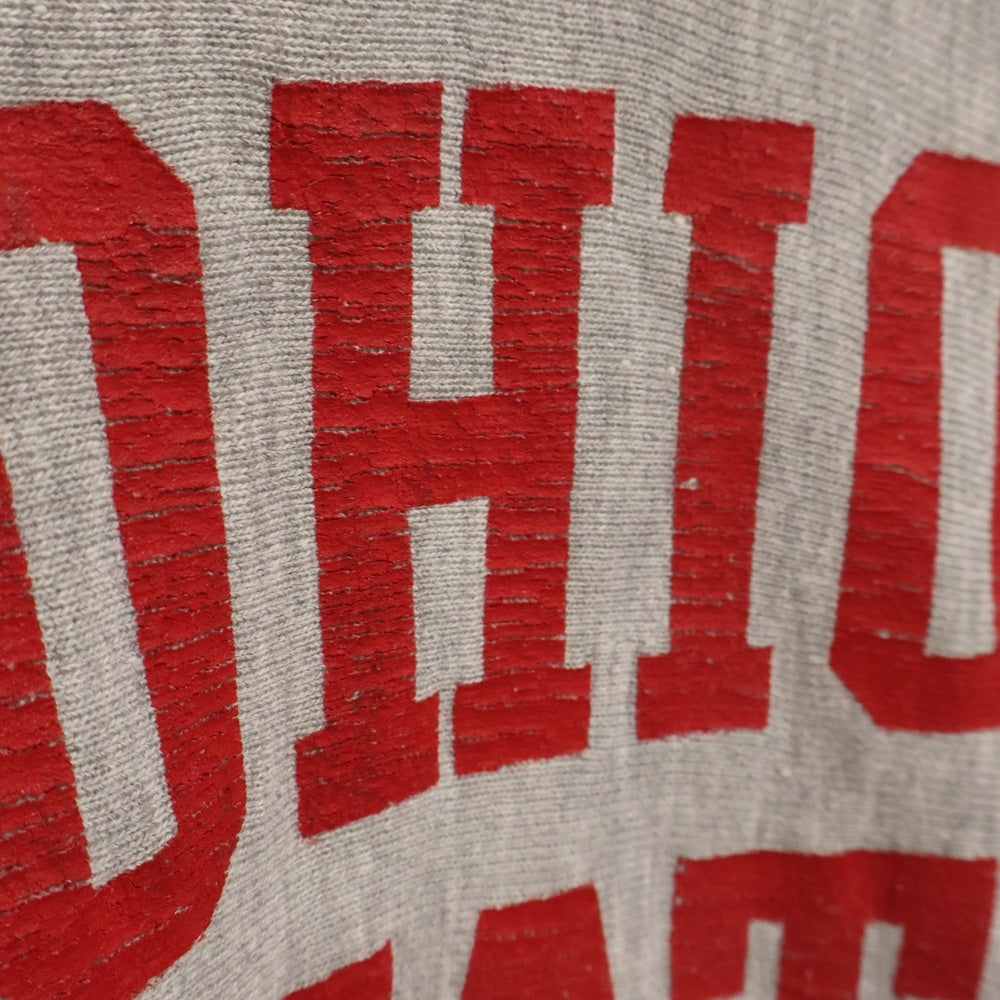 CHAMPION(チャンピオン) 70S vintage REVERSE WEAVE OHIO STATE USA製 リバースウェーブ 青色単色タグ カレッジロゴ スウェットプルオーバーパーカー フーディ グレー