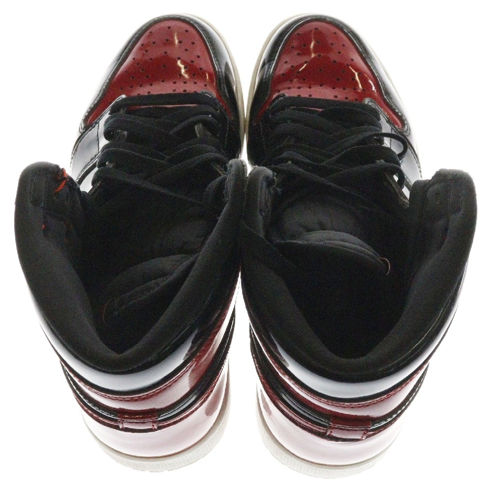 NIKE(ナイキ) AIR JORDAN 1 HIGH OG PATENT BRED エアジョーダン1 OG パテント ブレッド ハイカットスニーカー シューズ ブラック/レッド US9/27cm 555088-063