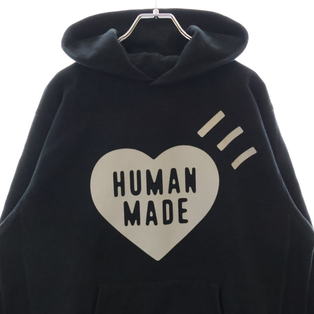 HUMAN MADE(ヒューマンメイド) Heavyweight Hoodie Offline Store ハートロゴヘヴィウェイトオフラインフーディー プルオーバースウェットパーカー ブラック HM28CS050