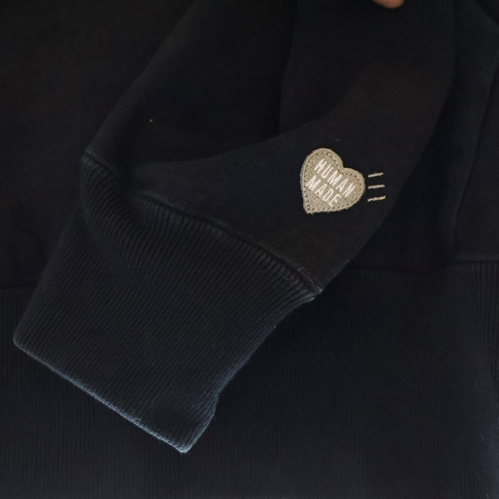 HUMAN MADE(ヒューマンメイド) Heavyweight Hoodie Offline Store ハートロゴヘヴィウェイトオフラインフーディー プルオーバースウェットパーカー ブラック HM28CS050