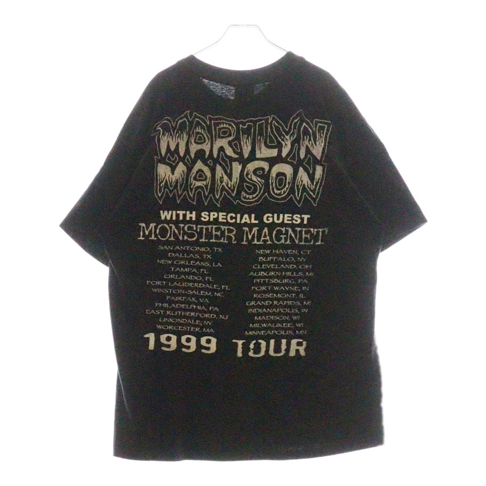 VINTAGE(ヴィンテージ) MARILYN MANSON MONSTER MAGNET FITS T-Shirts Hanesタグ マリリンマンソン モンスターマグネット クルーネック半袖Tシャツカットソー ブラック