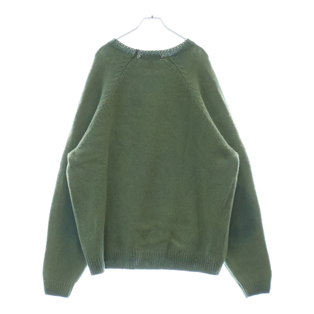 SUPREME(シュプリーム) 24AW Flocked Logo Sweater フロックド ロゴ クルーネックニットセーター グリーン