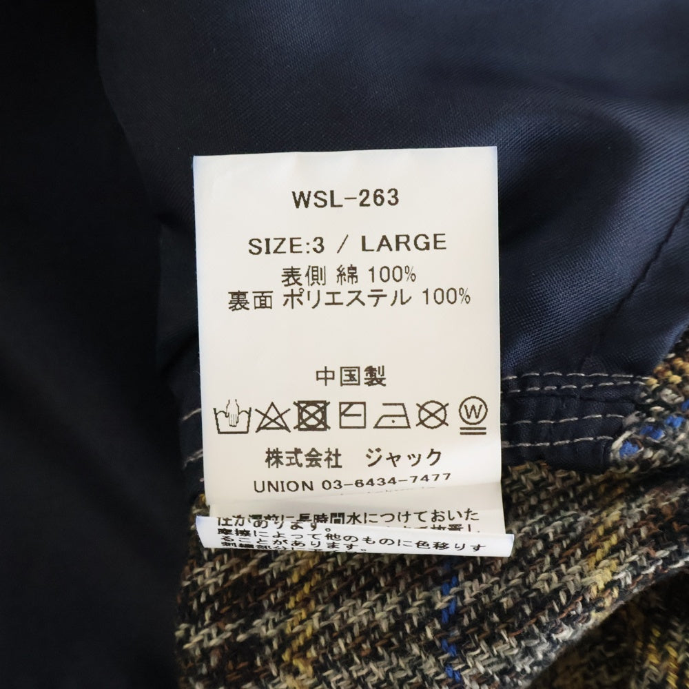 UNION(ユニオン) ANDERSON SHIRT WSL-263 アンダーソン チェック 長袖シャツ ブラウン