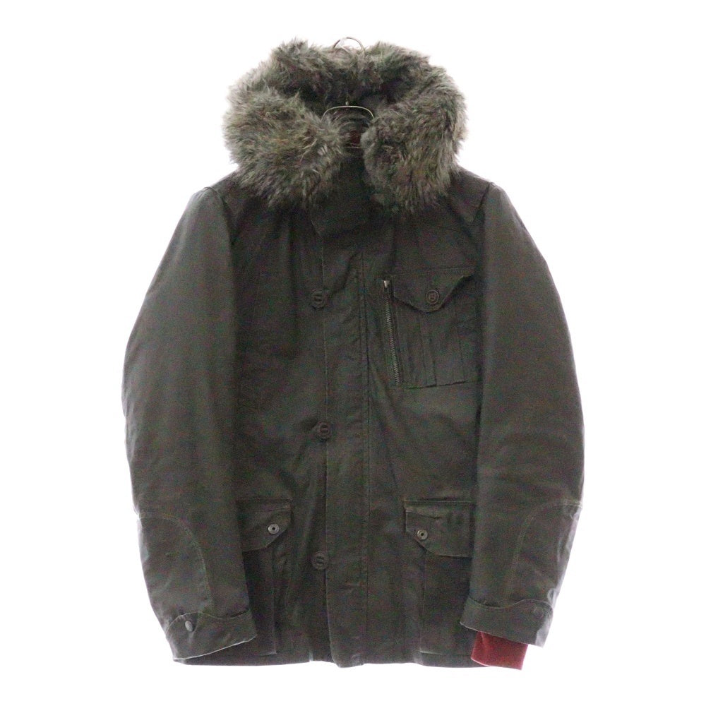 DIESEL(ディーゼル) ファーフード付きモッズコート カーキ