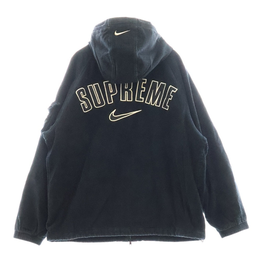 SUPREME(シュプリーム) 22SS ×NIKE Arc Corduroy Hooded Jacket ナイキ アーチロゴ コーデュロイフーデットジャケット ブラック DM1772-010