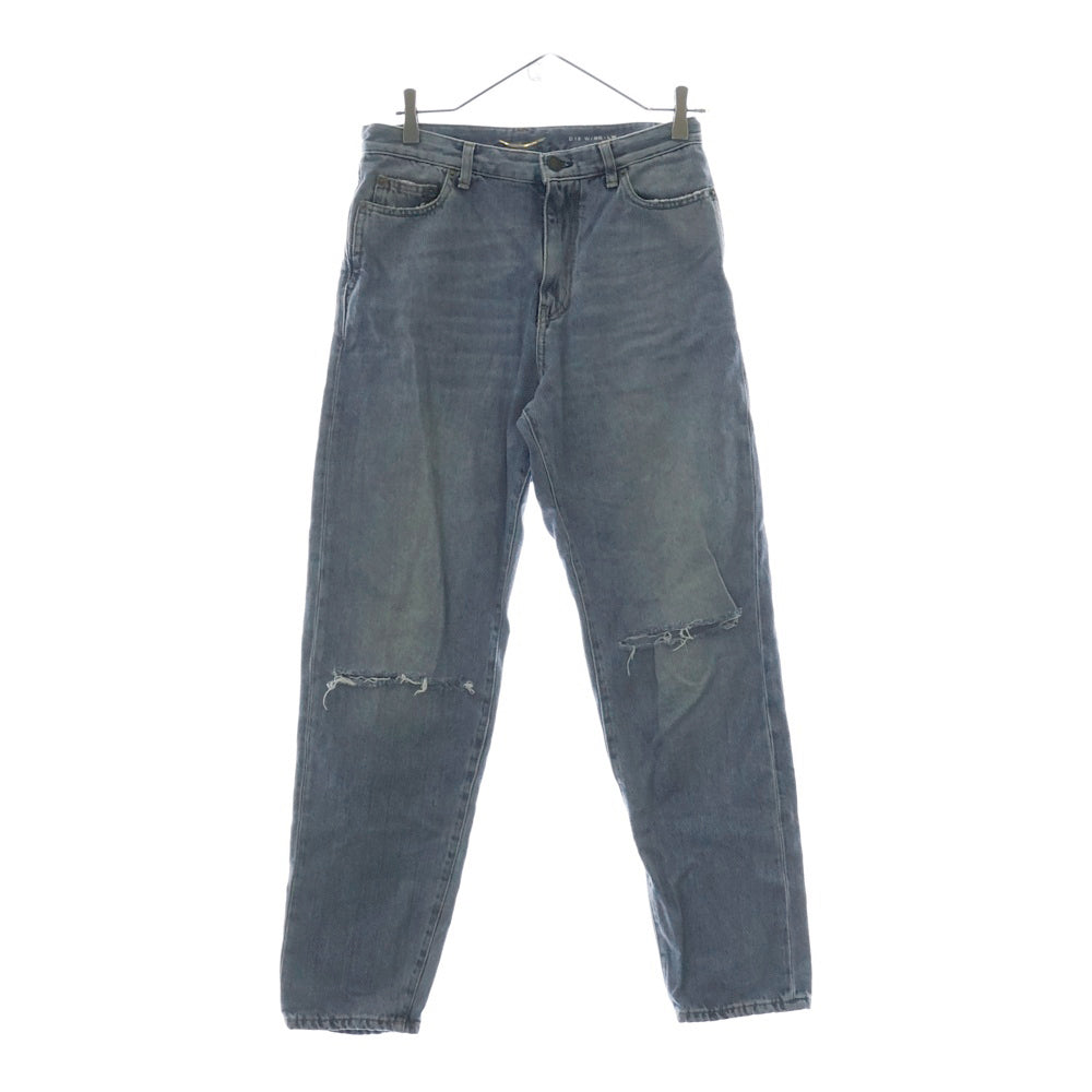 SAINT LAURENT PARIS(サンローランパリ) 膝クラッシュスキニーデニムパンツ 500389 D18 W/BG-LW